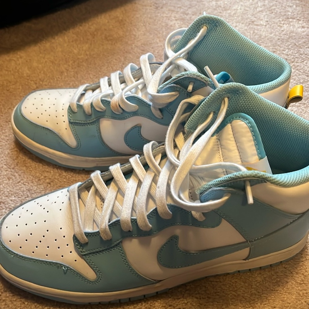 Nike Dunks highs baby blue and white mens us 10